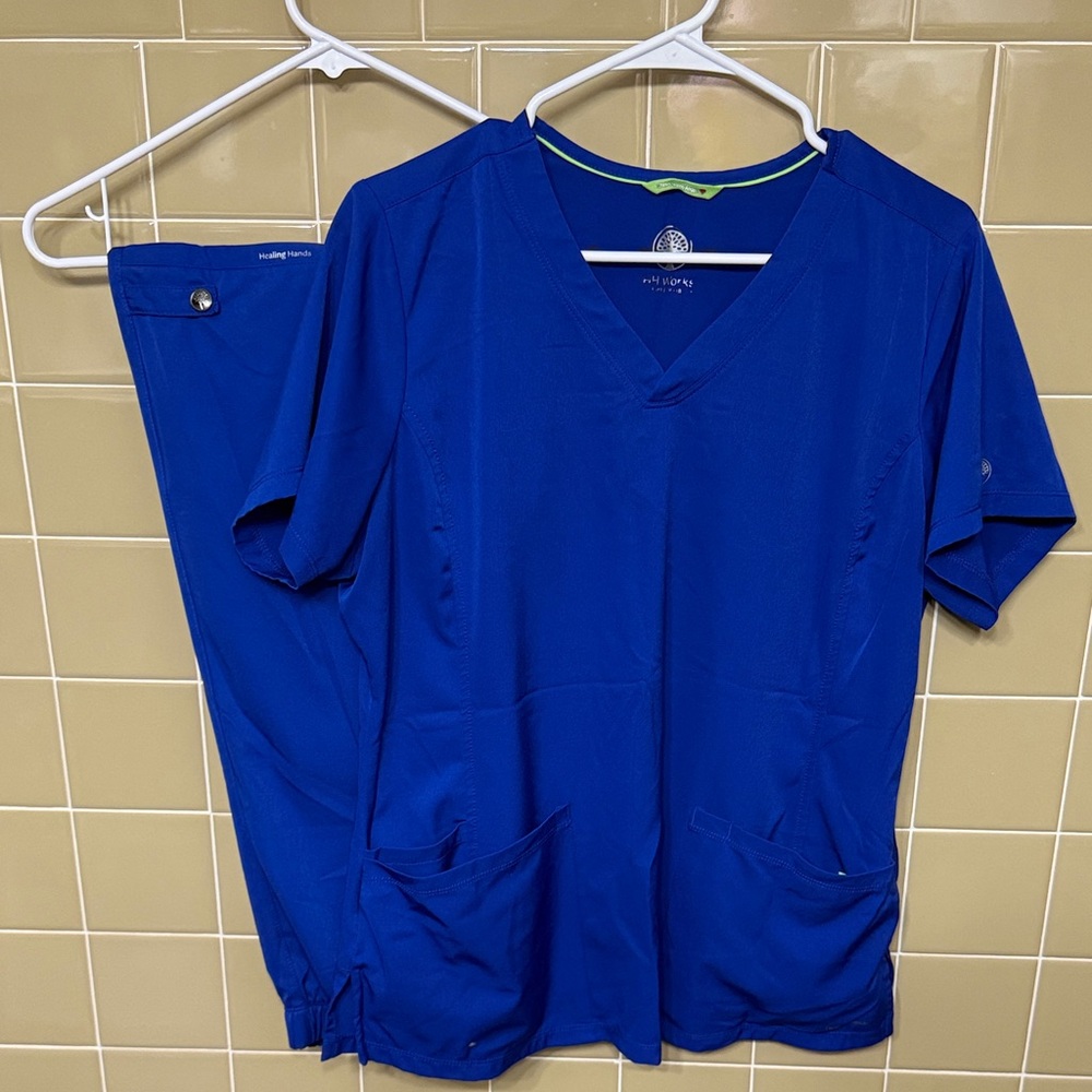 Healing Hands Blue Scrub Set